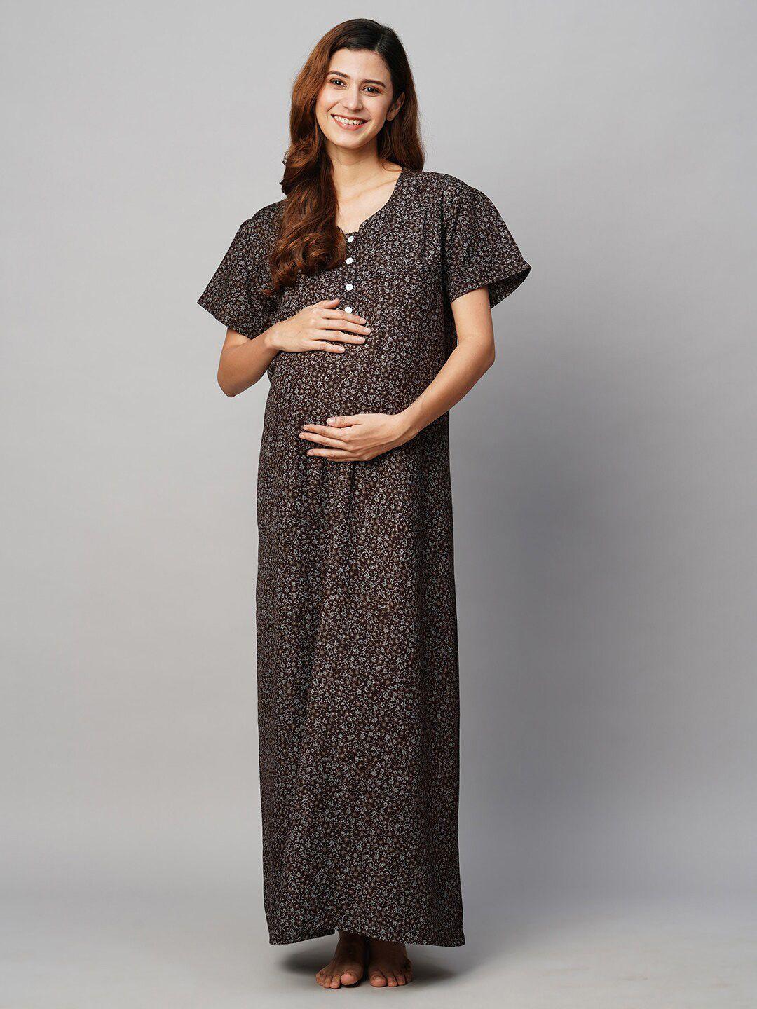 momtobe printed maxi maternity sustainable nightdress