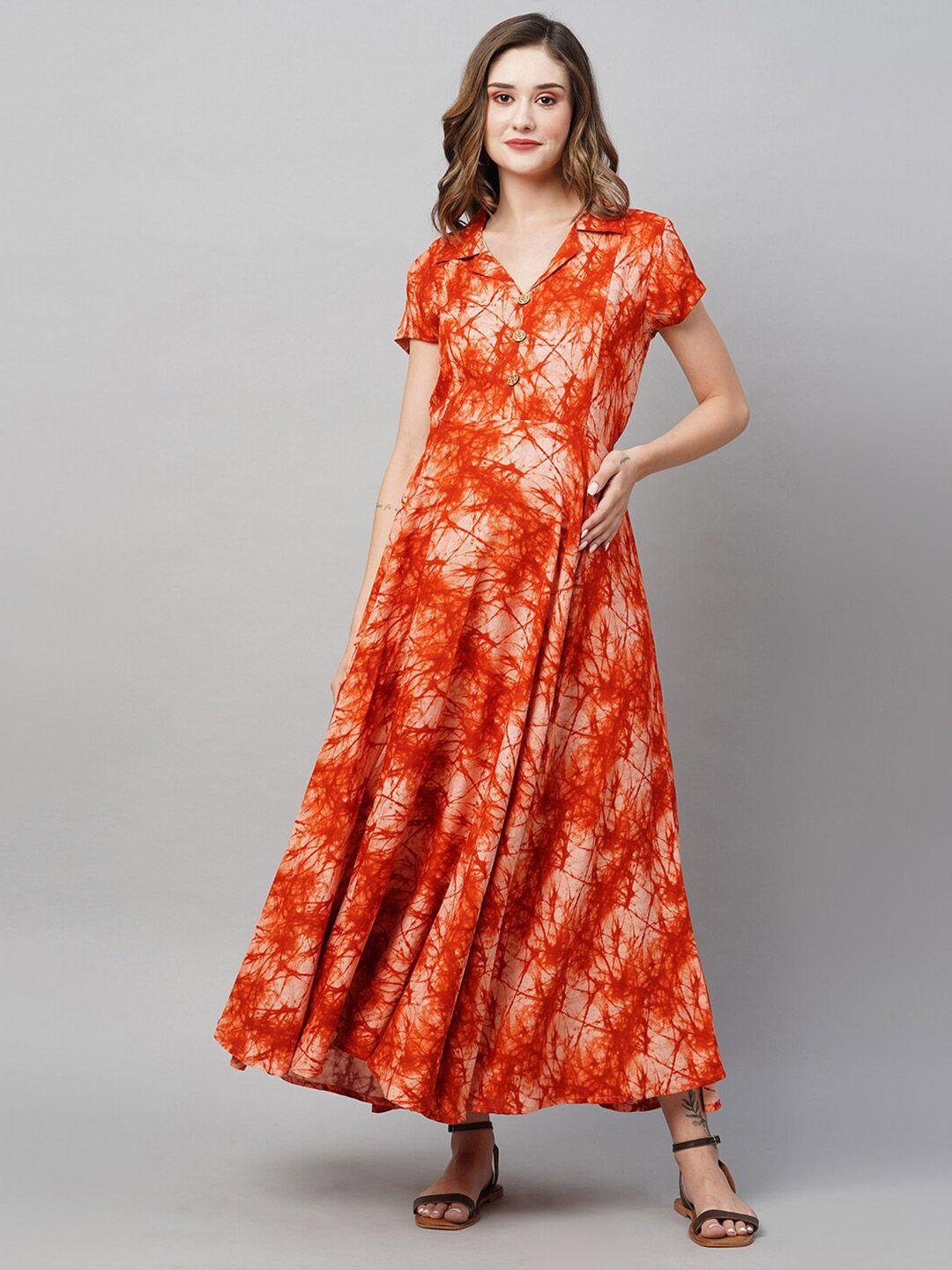 momtobe tie & dye print maternity fit & flare dress