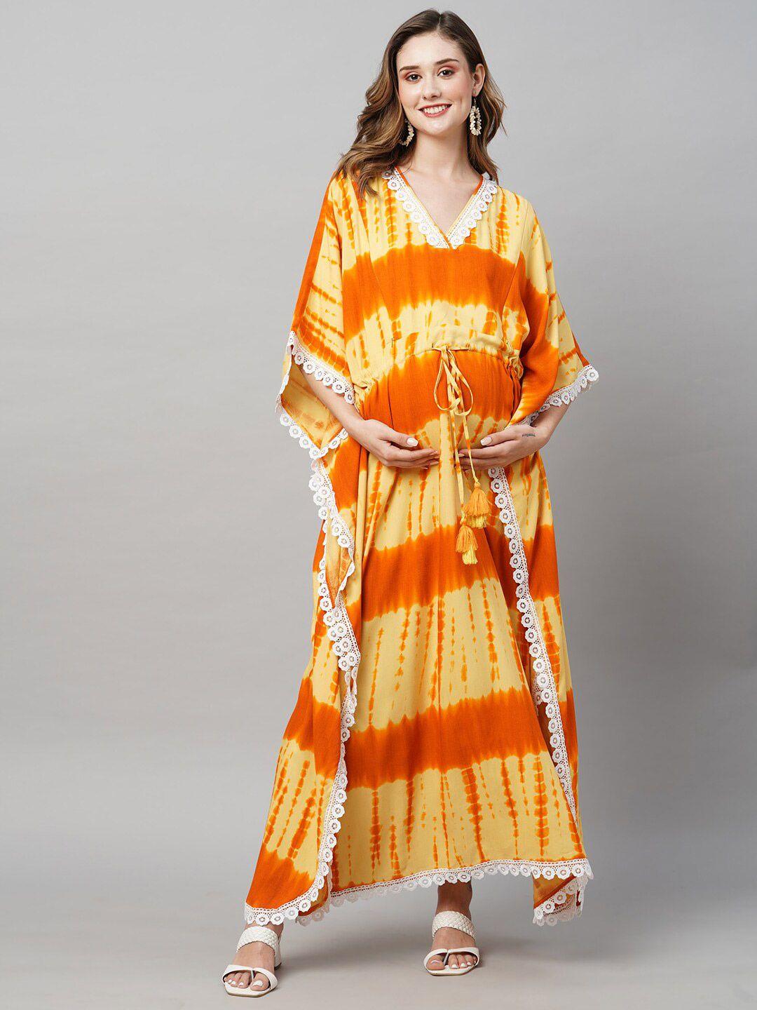 momtobe tie and dye maternity kaftan nightdress