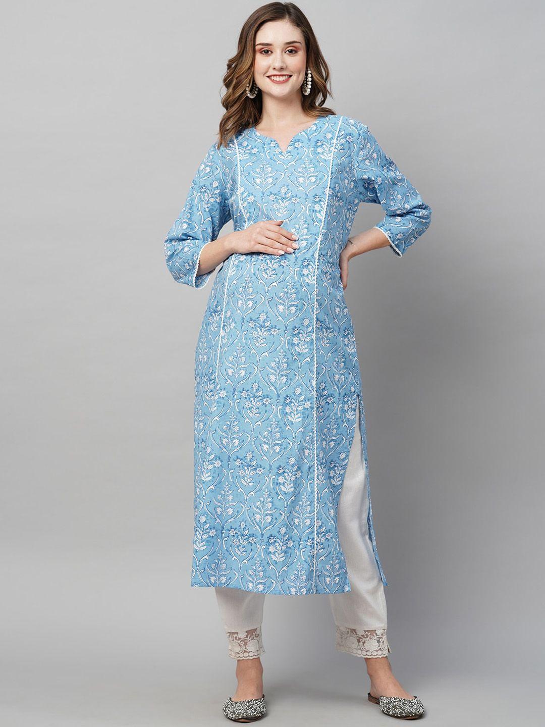 momtobe women ethnic motifs printed cotton maternity sustainable kurta