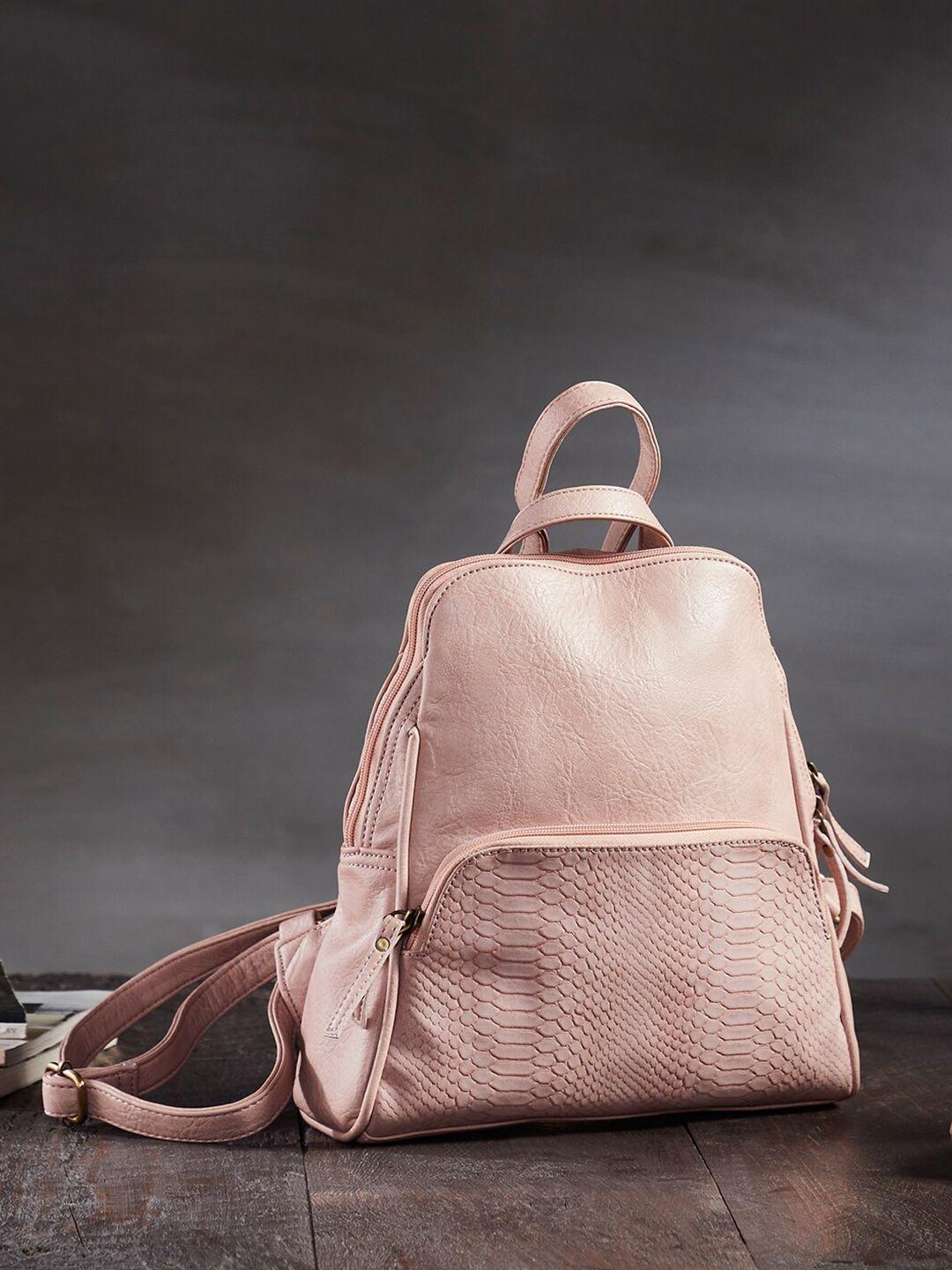 mona b women pink solid backpack