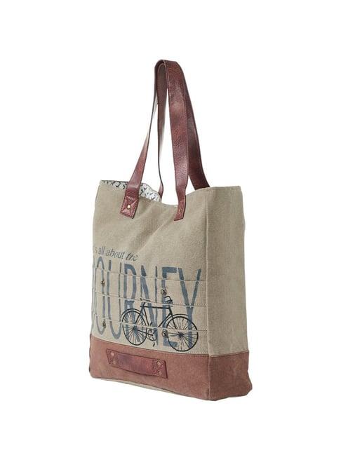 mona b brown large tote bag