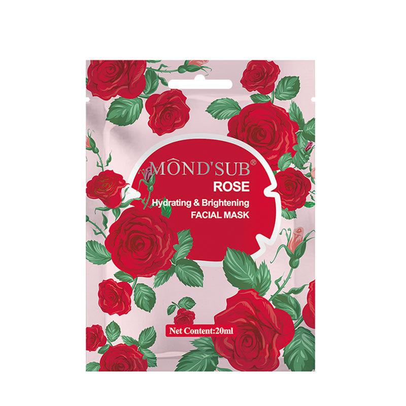 mond'sub rose hydrating & brightening face sheet mask - pack of 6