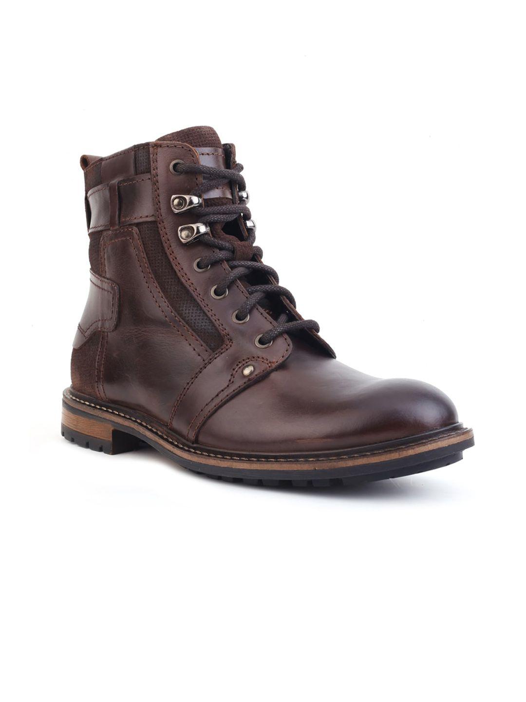 mondain men brown leather flat boots