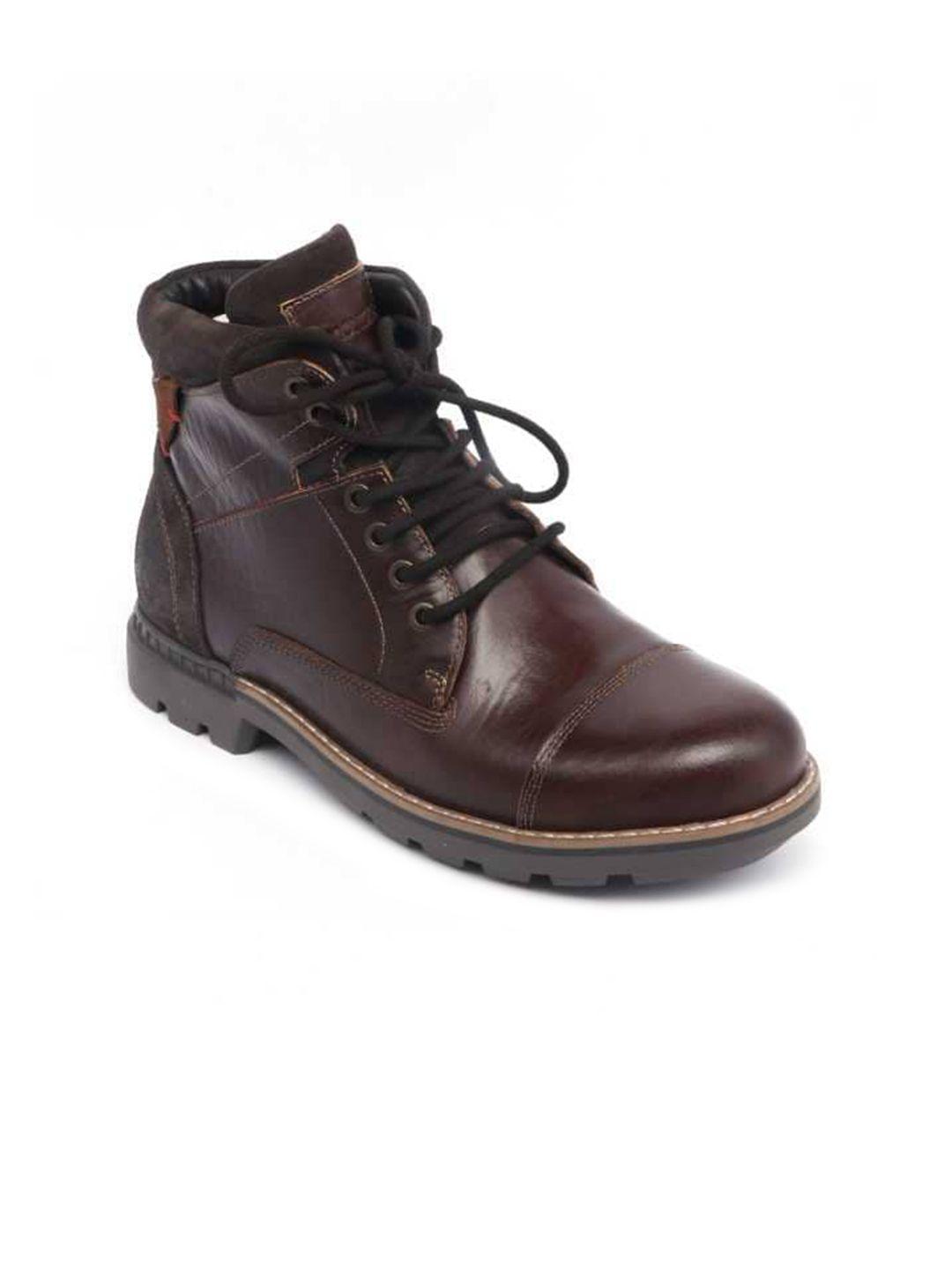 mondain men brown leather lightweight flat boots