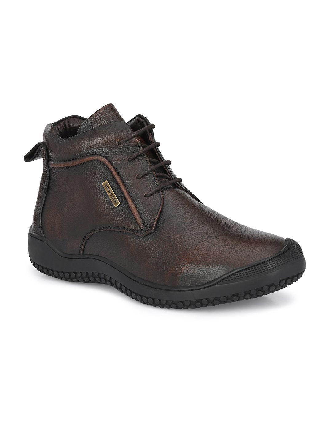 mondain men textured leather regular boots