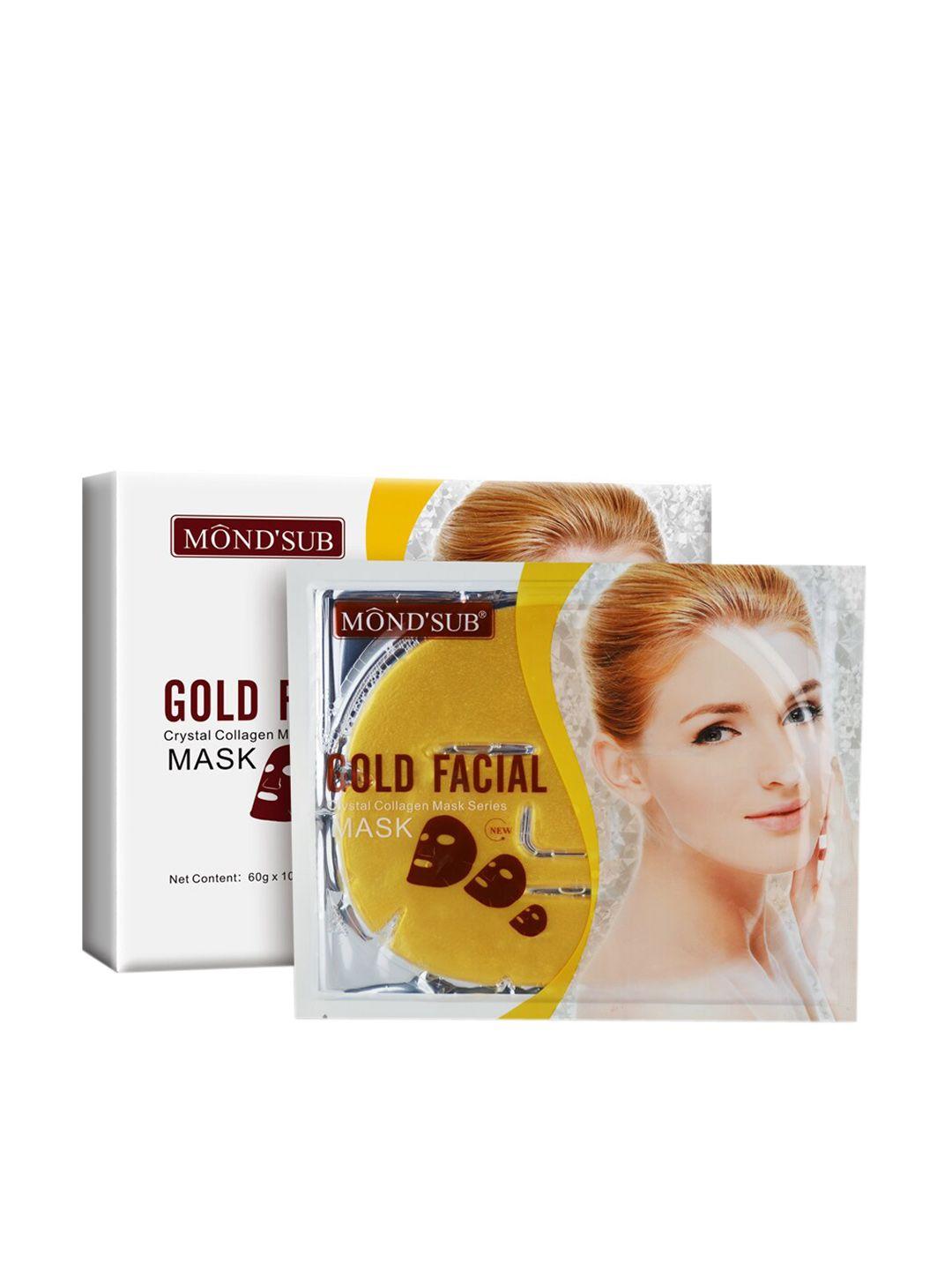 mondsub set of 10 gold collagen facial mask