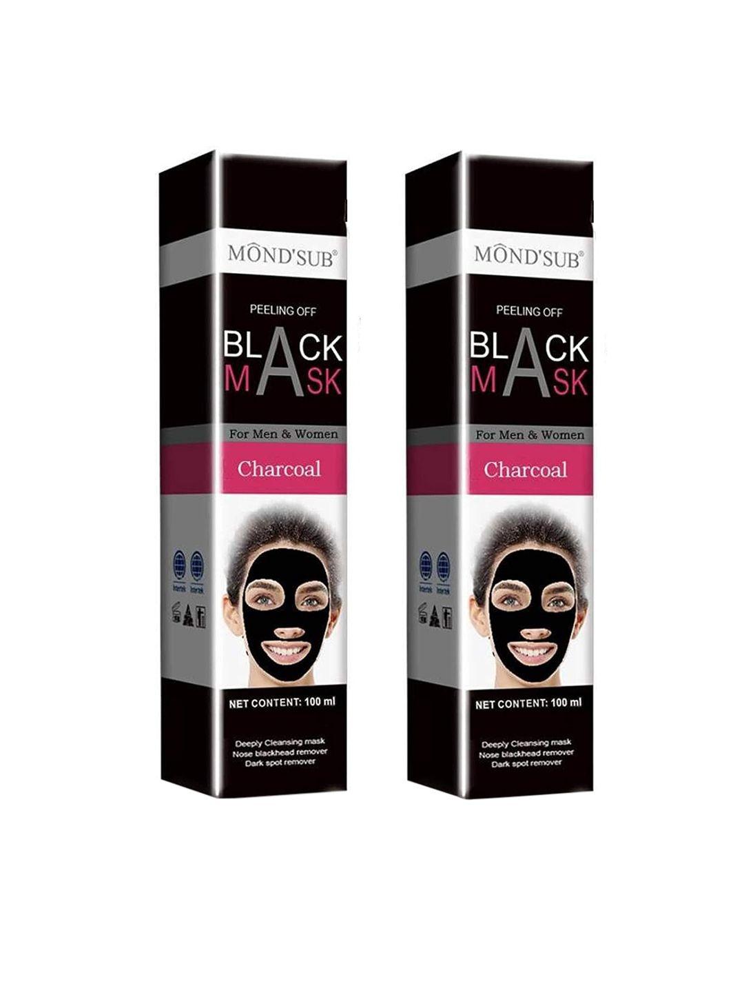 mondsub set of 2 black charcoal peel off masks - 100 ml