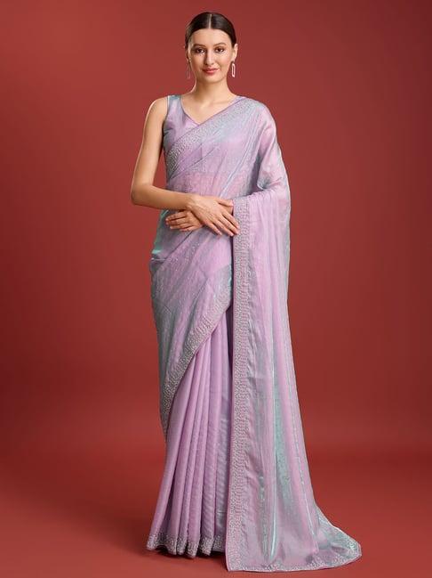 monjolika fashion lavender embellished saree with blouse