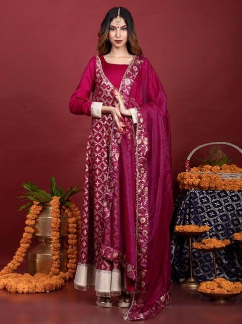 monk and mei kora kashi plum purple satya-angrakha set