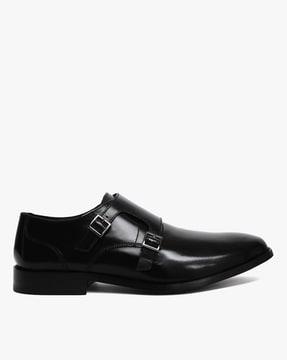 monk shoes with dual buckled straps