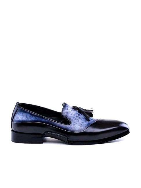 monkstory men's drezzire black loafers