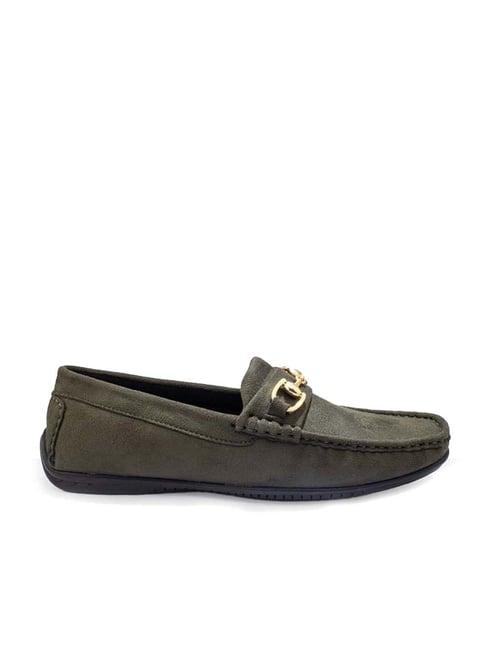 monkstory men's seduxtion olive green loafers