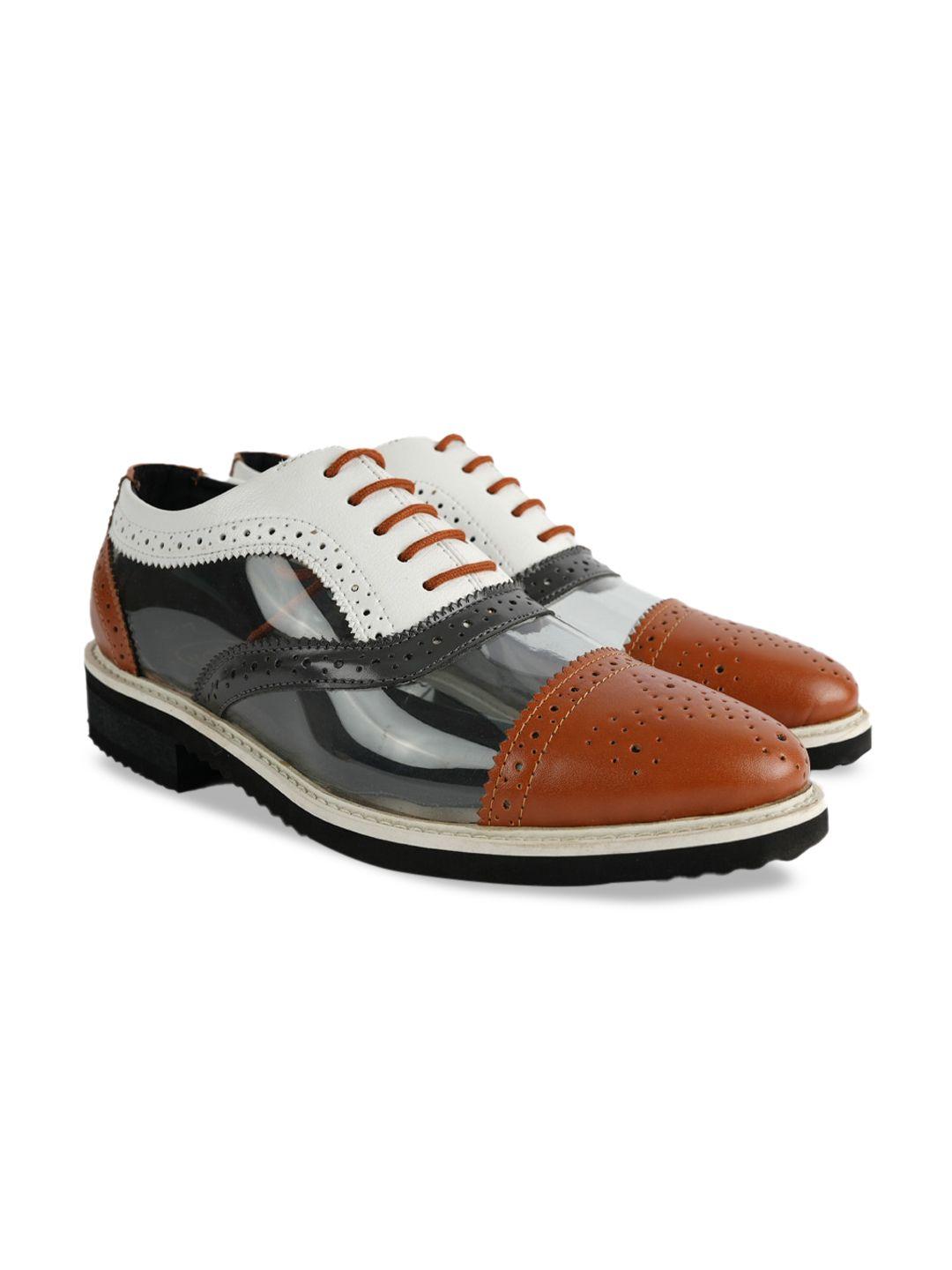 monkstory men trance tricolour transparent  comfort insole full brogues