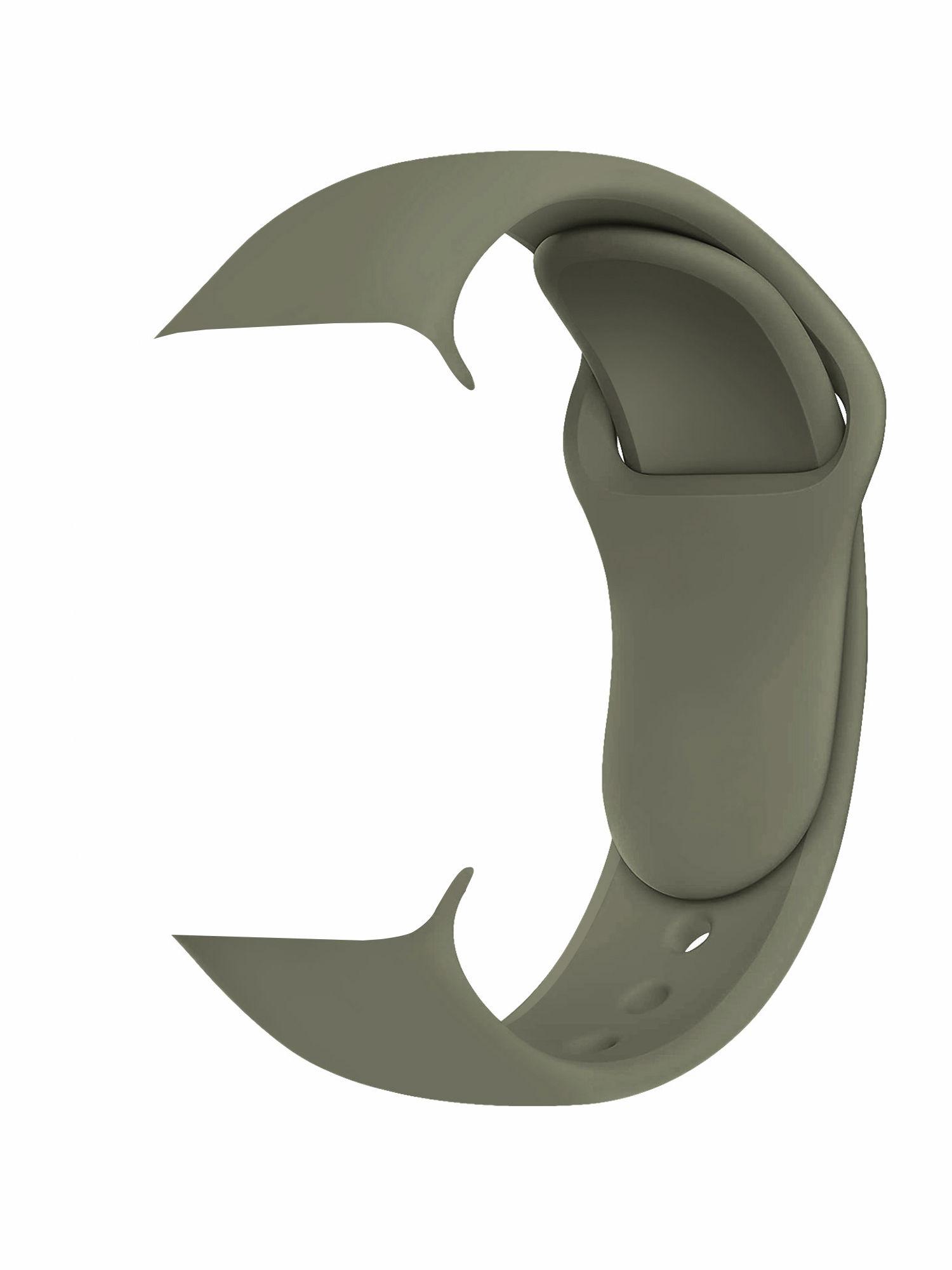 monochrome silicone khaki apple watch strap