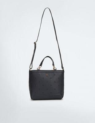 monogram debossed bowler bag