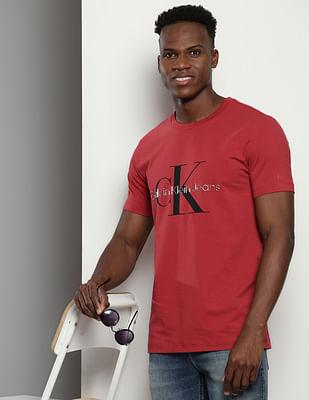 monogram print cotton stretch t-shirt