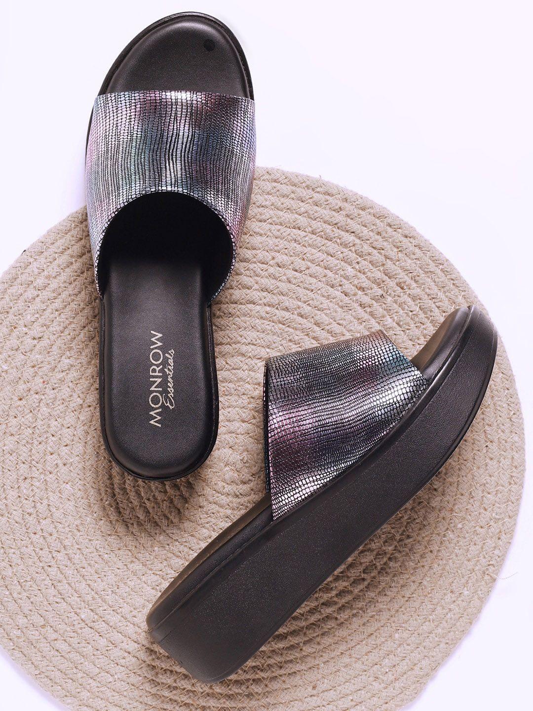 monrow textured flatform heels