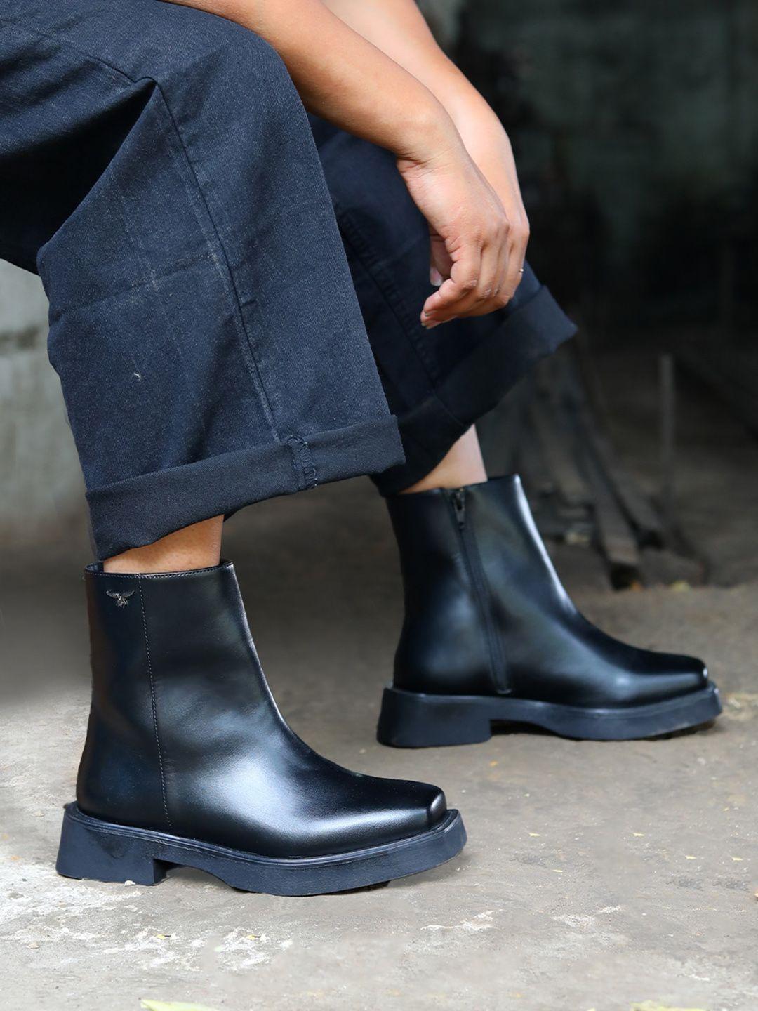 monrow women block-heeled mid-top regular boots
