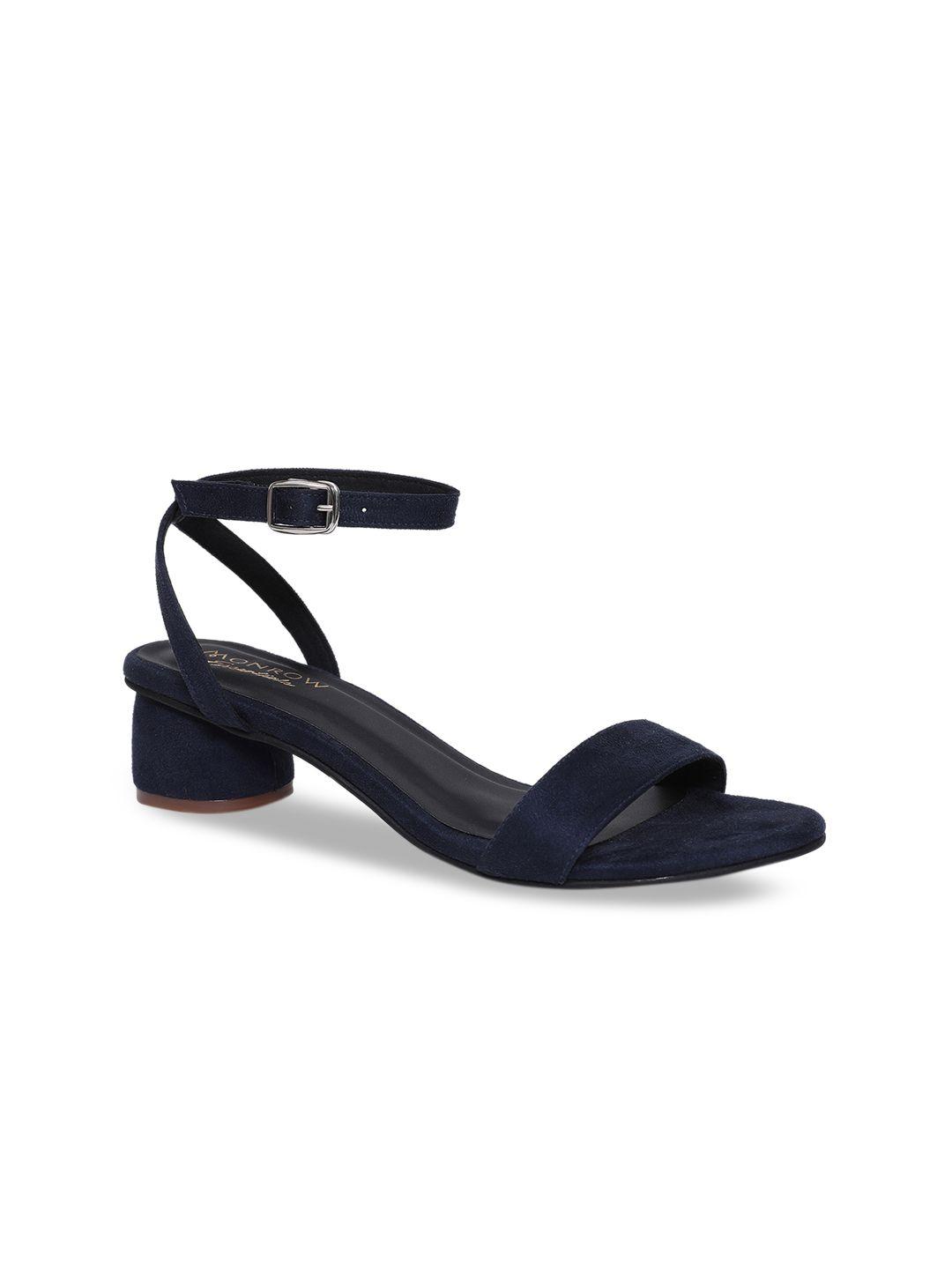 monrow women navy blue solid sandals