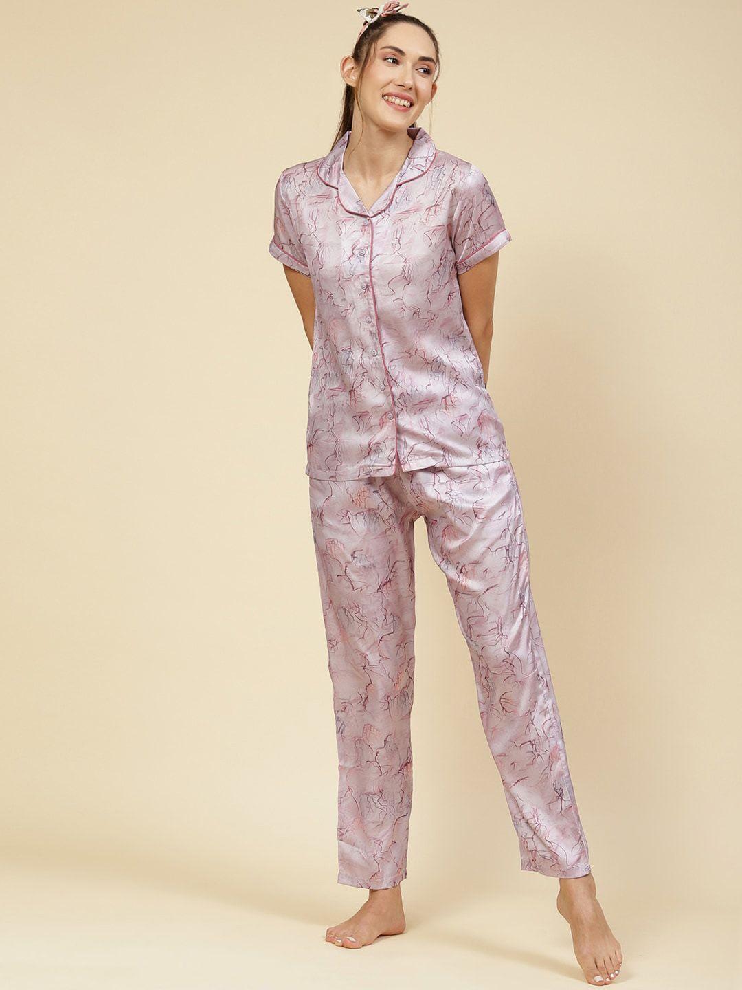 monte carlo abstract printed night suit