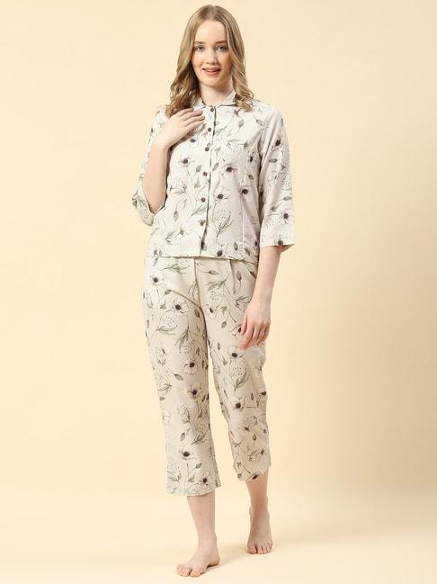 monte-carlo-beige-printed-shirt-with-lounge-pants