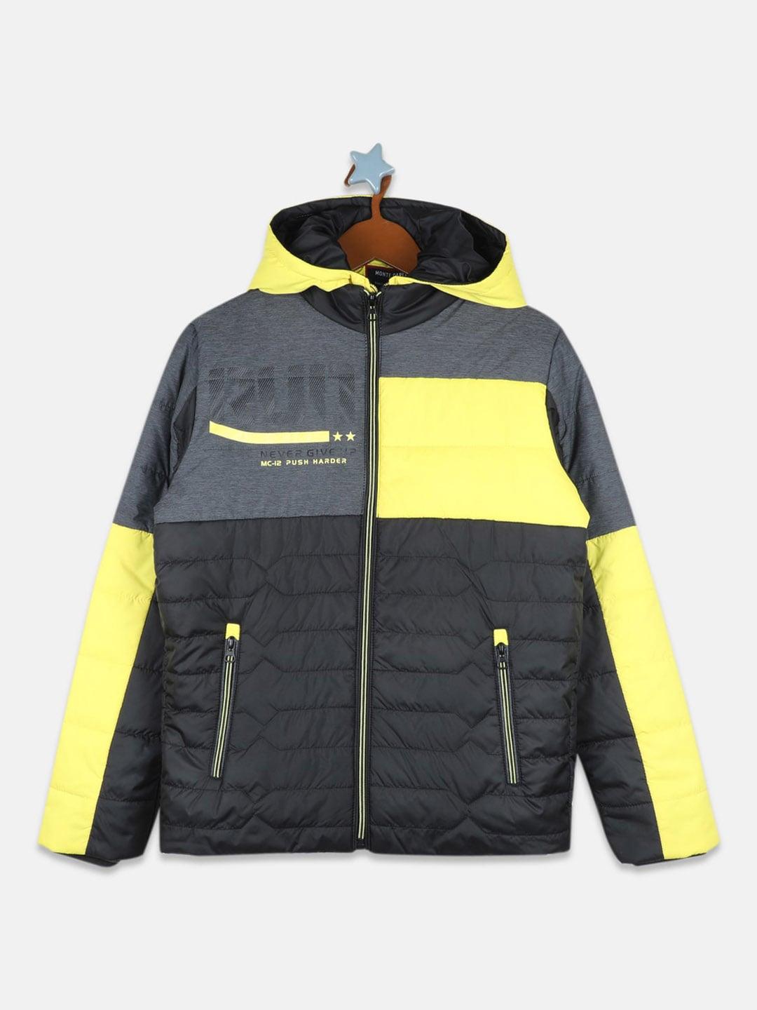monte carlo boys colourblocked hooded padded jacket