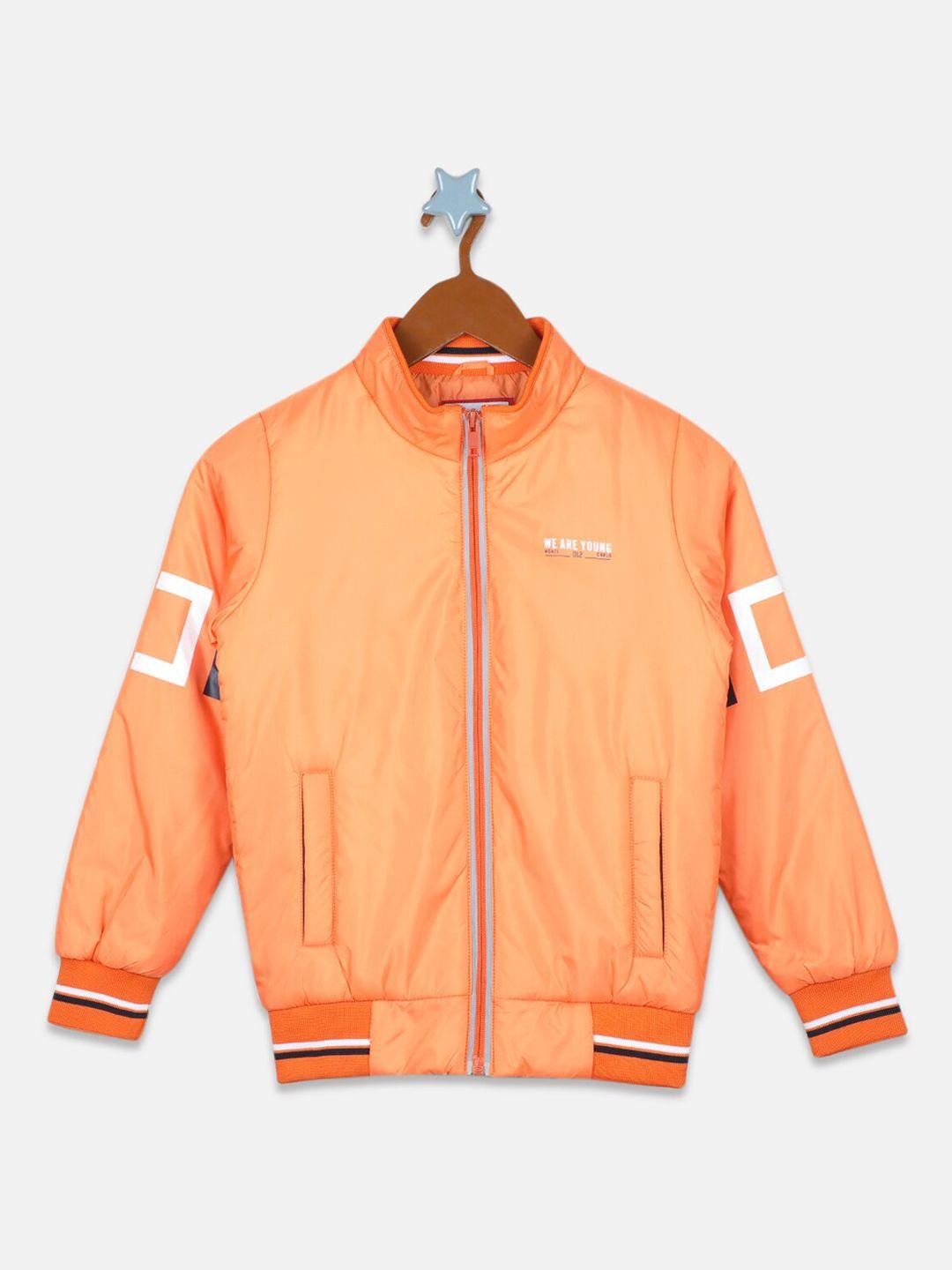 monte carlo boys orange white geometric bomber jacket