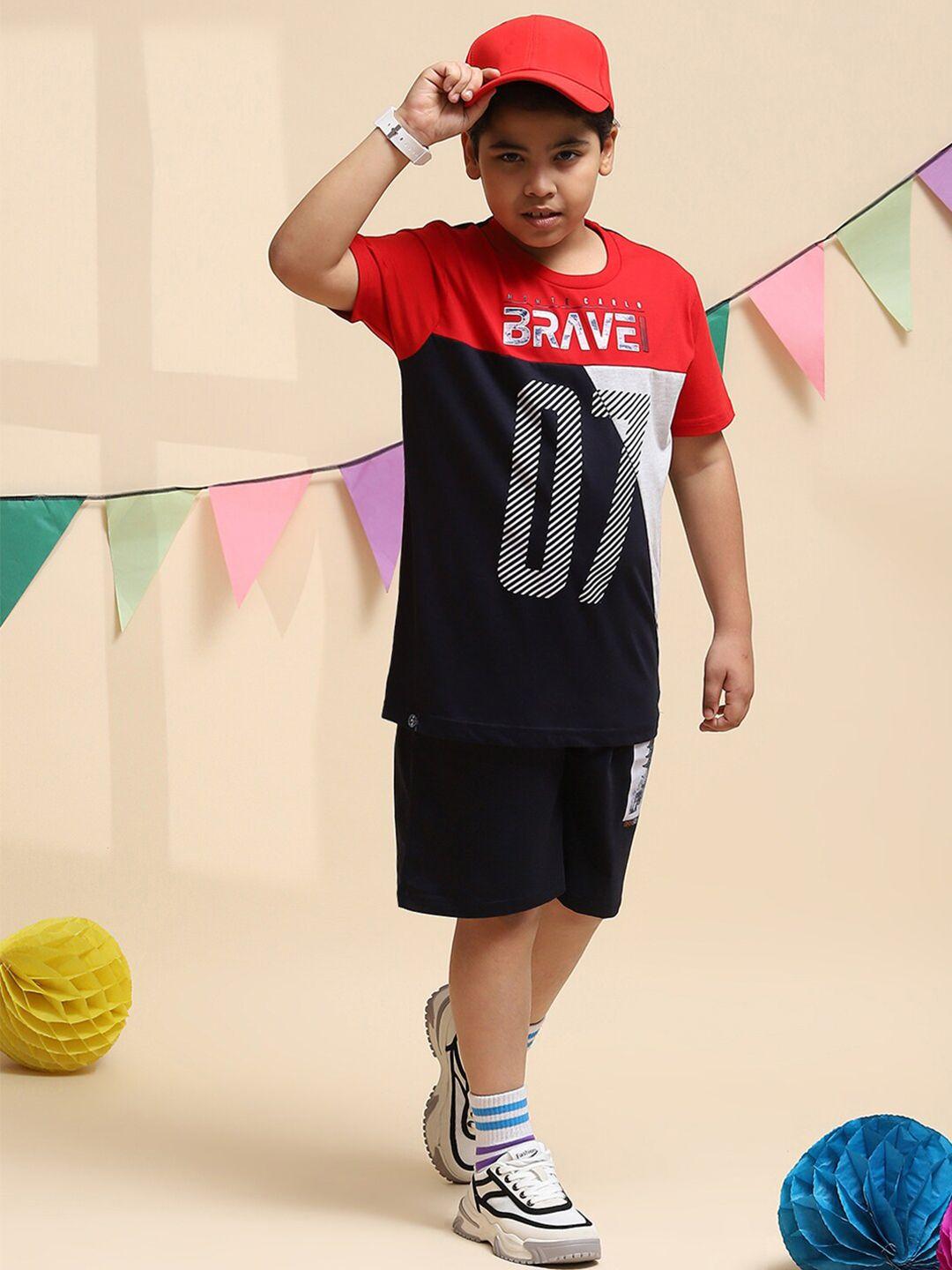 monte carlo boys printed t-shirt with shorts