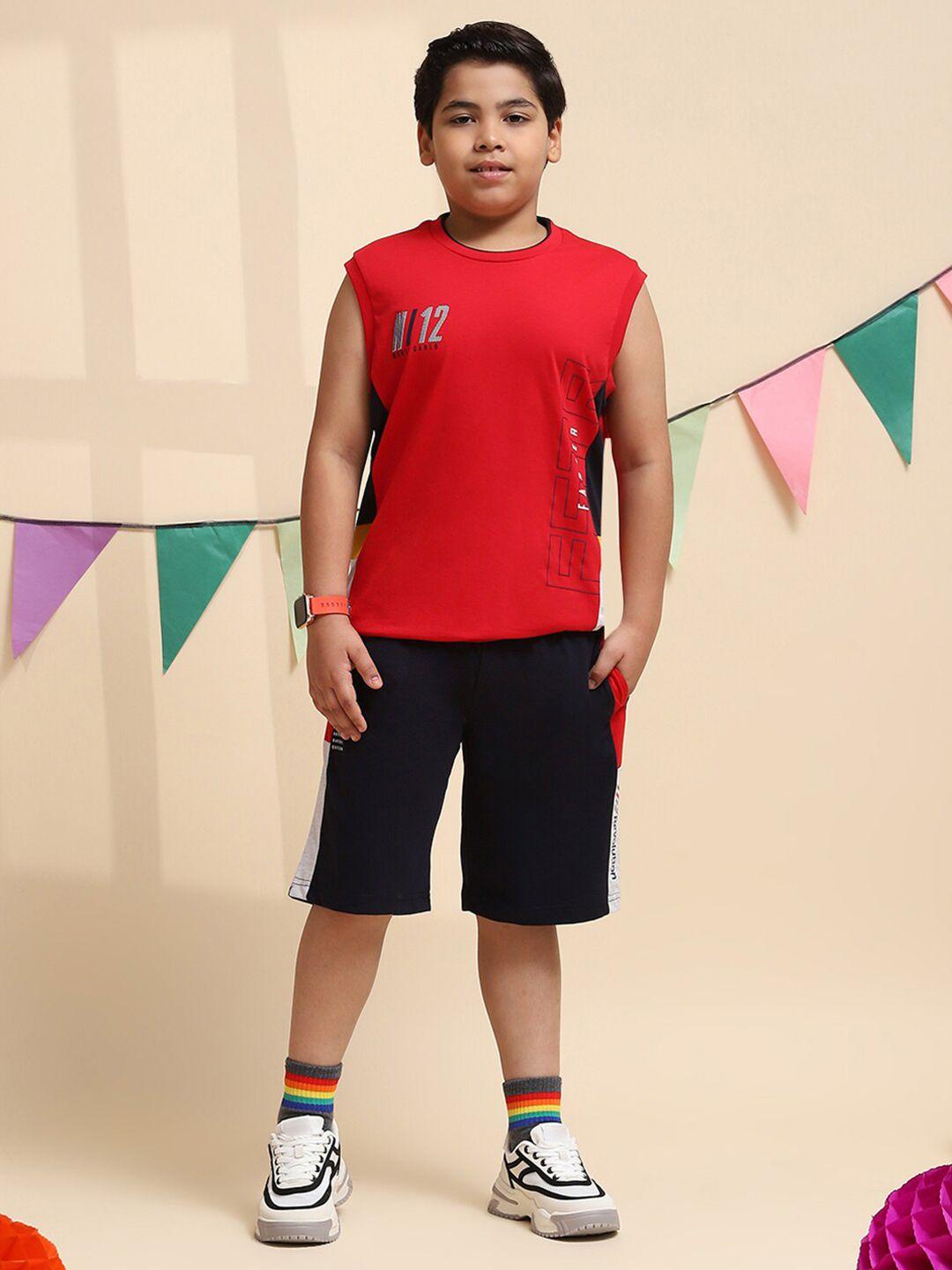 monte carlo boys printed t-shirt with shorts