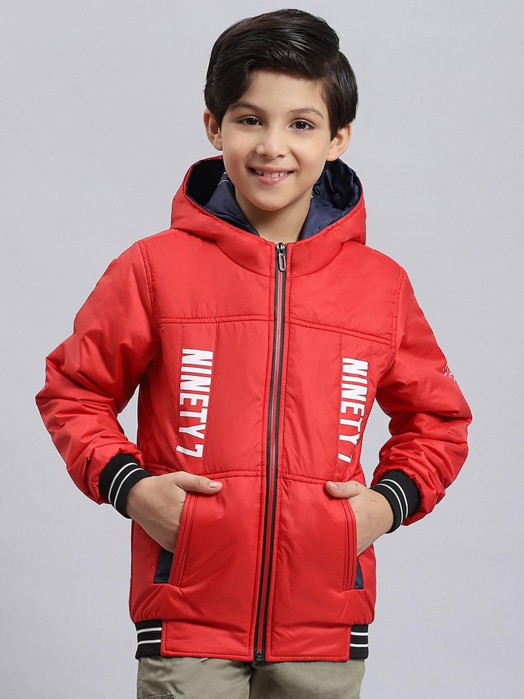monte carlo boys typography printed lightweight open front jacket