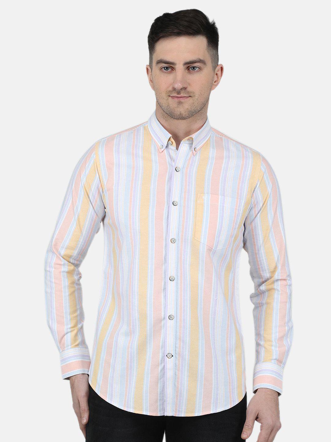 monte carlo button down collar striped casual shirt
