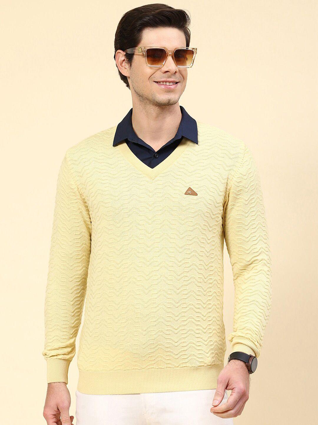 monte carlo cable knit v-neck wool pullover sweater