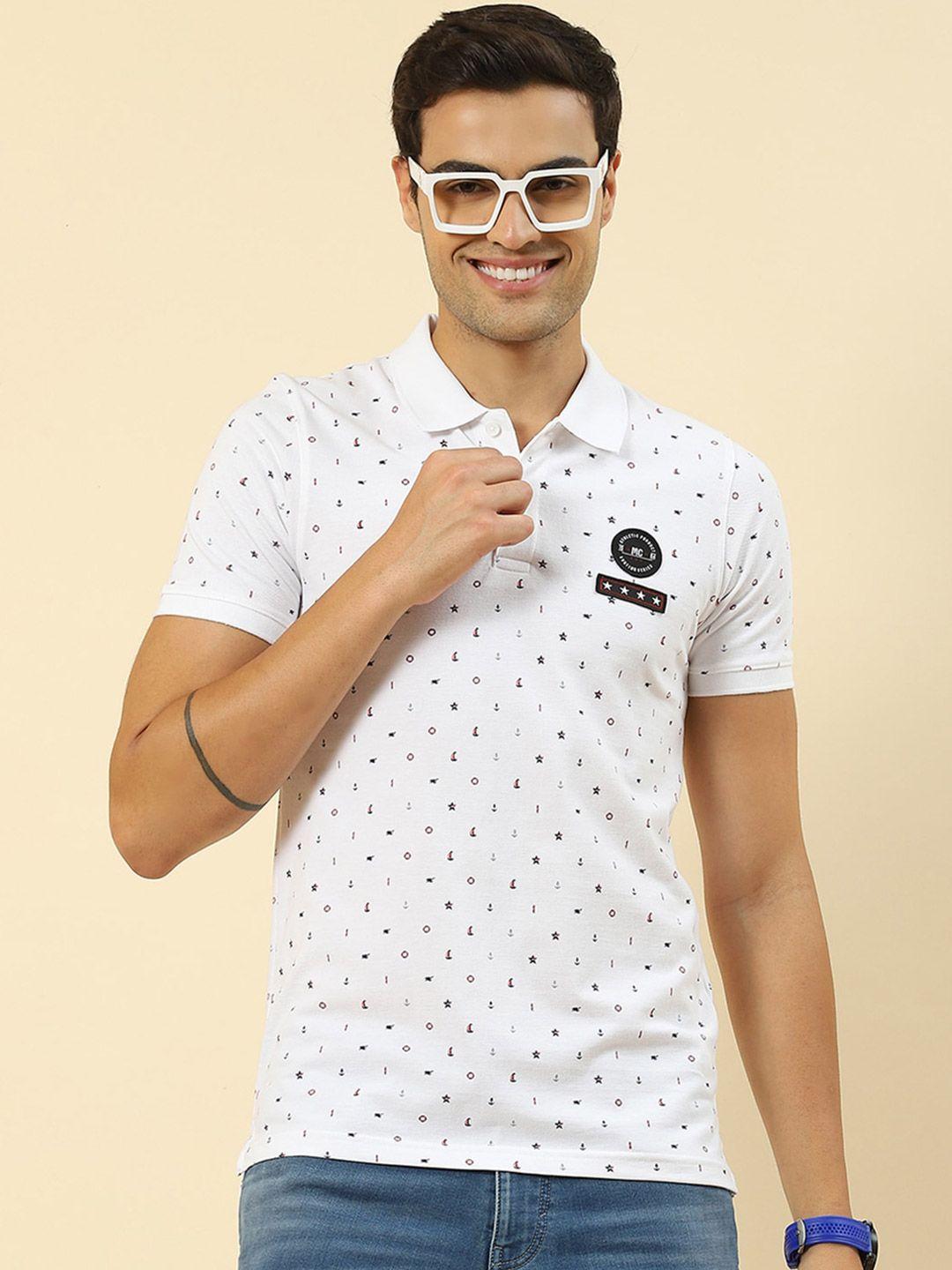 monte carlo conversational  printed applique polo collar t-shirt