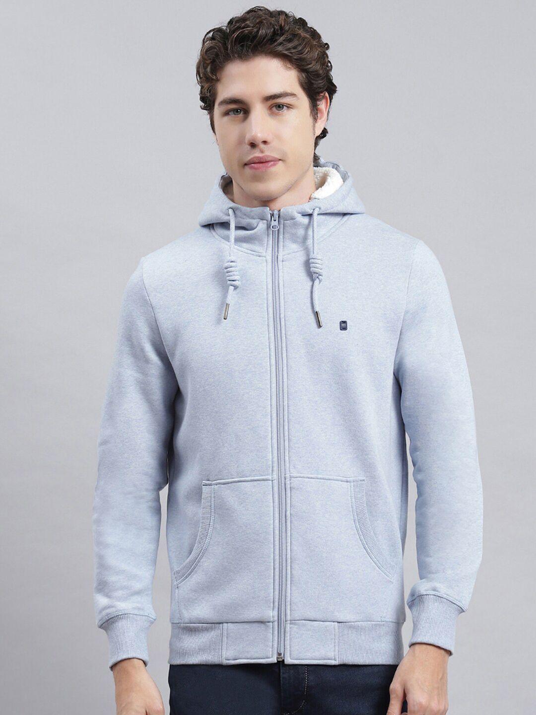 monte carlo cotton hooded front-open sweatshirt