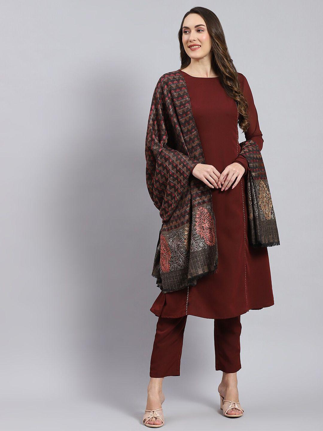 monte carlo ethnic motifs woven-design shawl