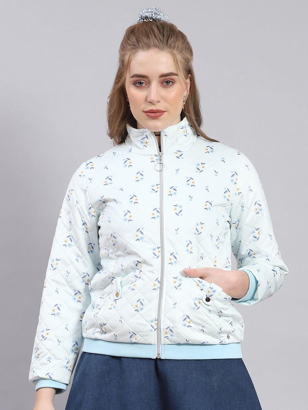 monte carlo floral printed lightweight bomber jacket