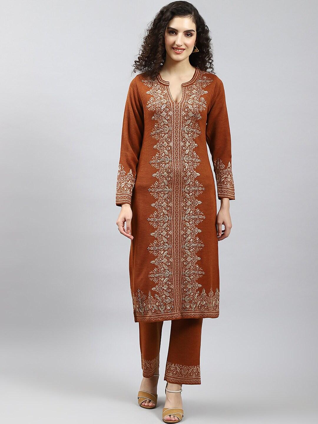 monte carlo floral printed regular kurta with trousers
