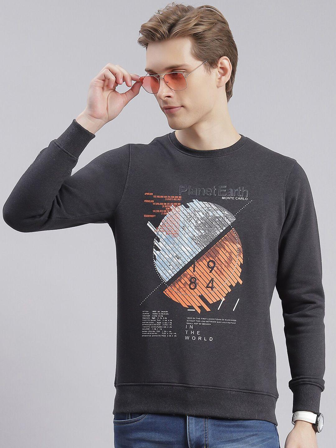 monte carlo graphic printed cotton pullover sweatshirt