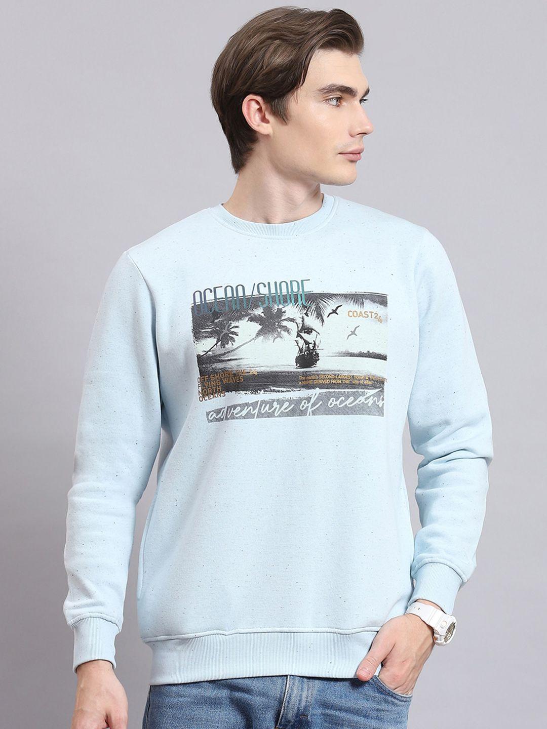 monte carlo graphic printed round neck cotton pullover sweatshirt