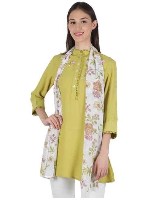 monte carlo lime green embroidered tunic