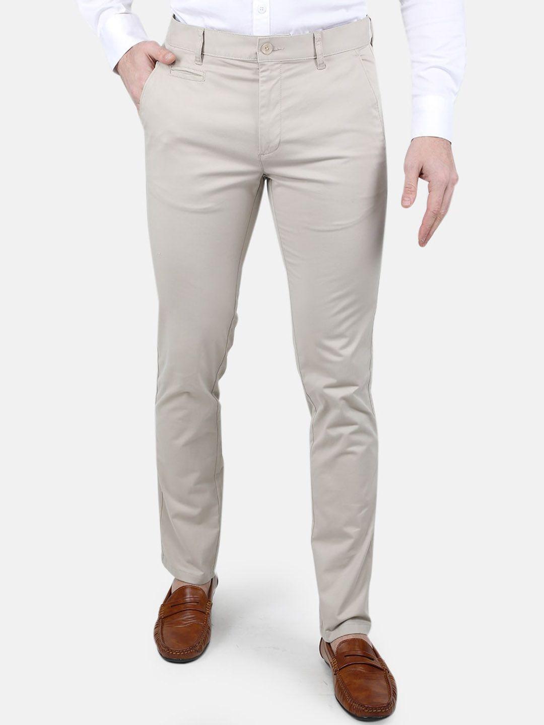 monte carlo men flat-front mid-rise regular trousers
