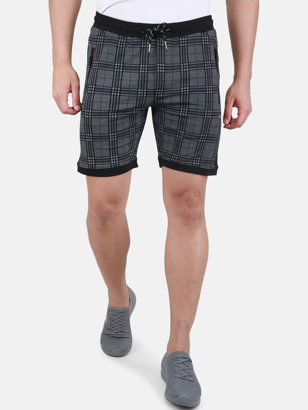 monte carlo men mid-rise checked shorts with zip pockets