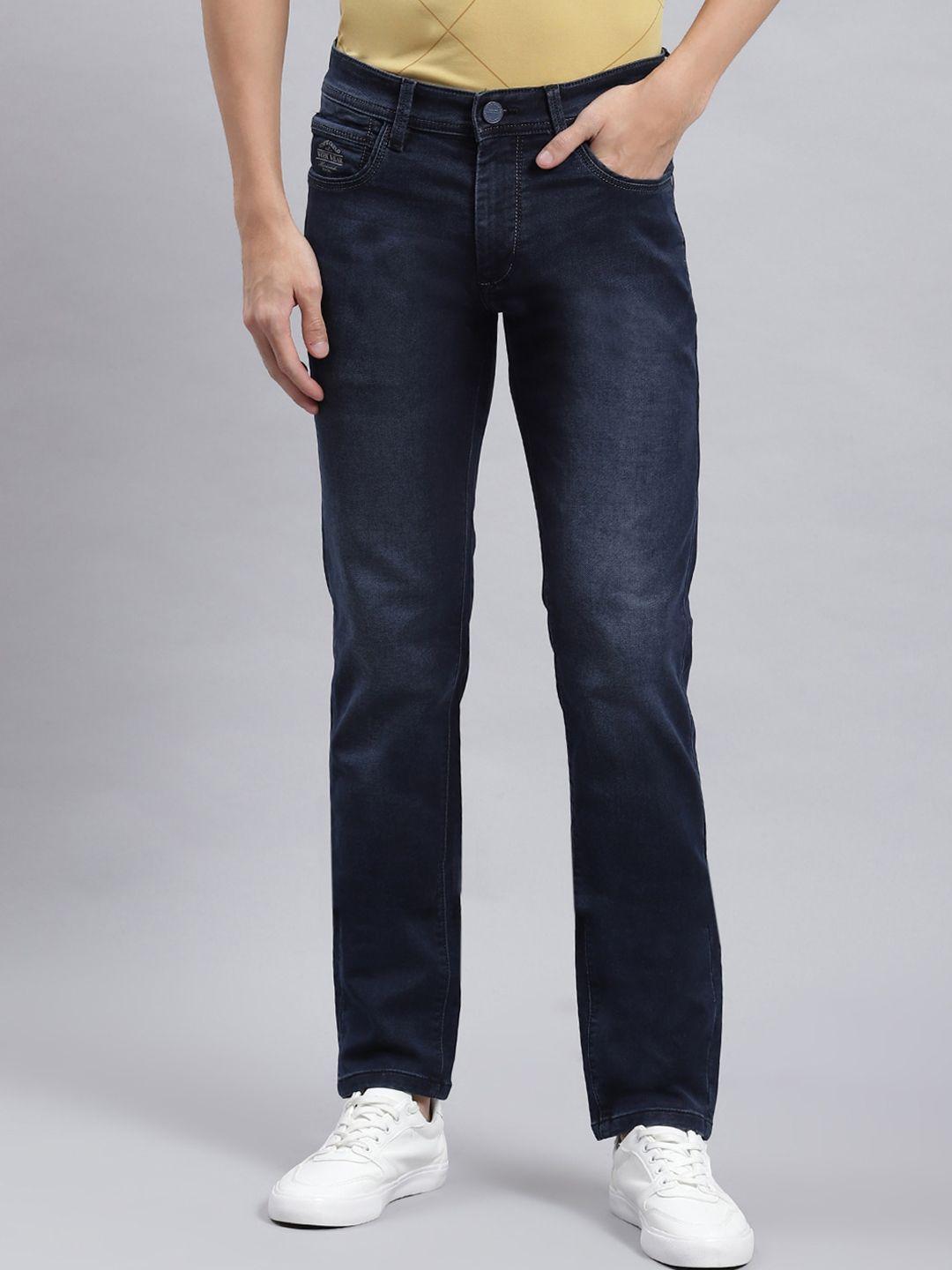 monte carlo men smart slim fit mid-rise light fade jeans