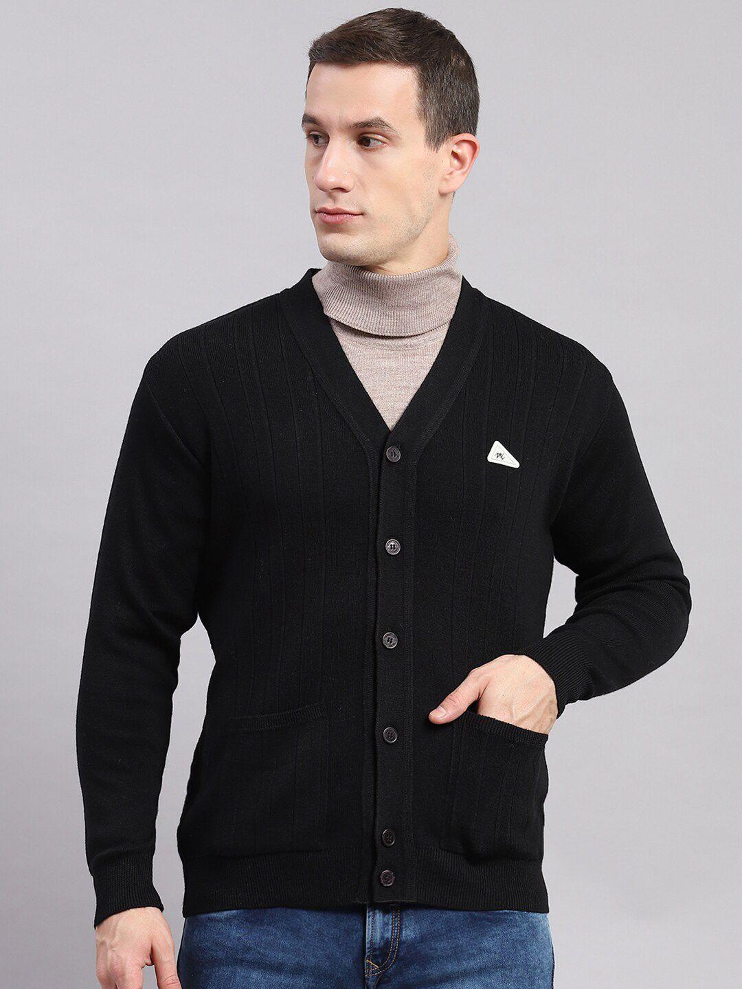 monte carlo solid v-neck woollen cardigan