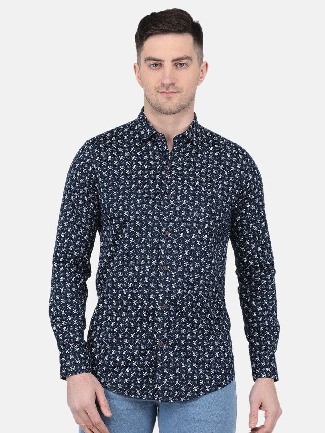 monte carlo straight floral printed cotton casual shirt