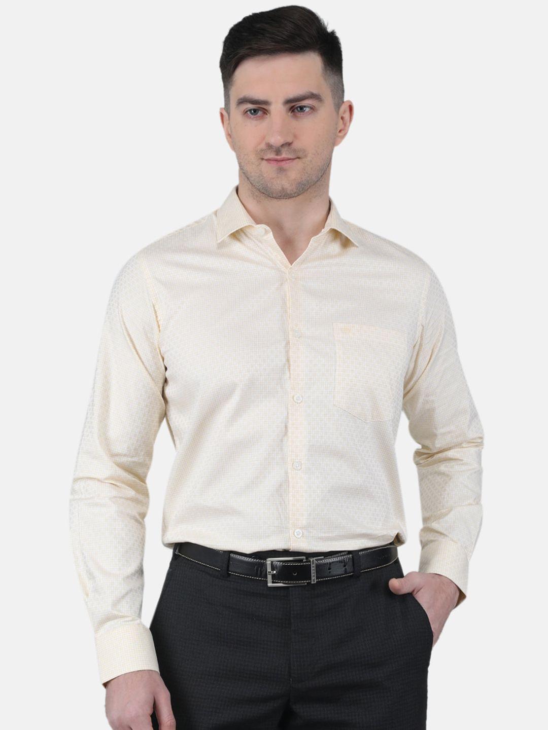 monte carlo straight micro checked cotton formal shirt