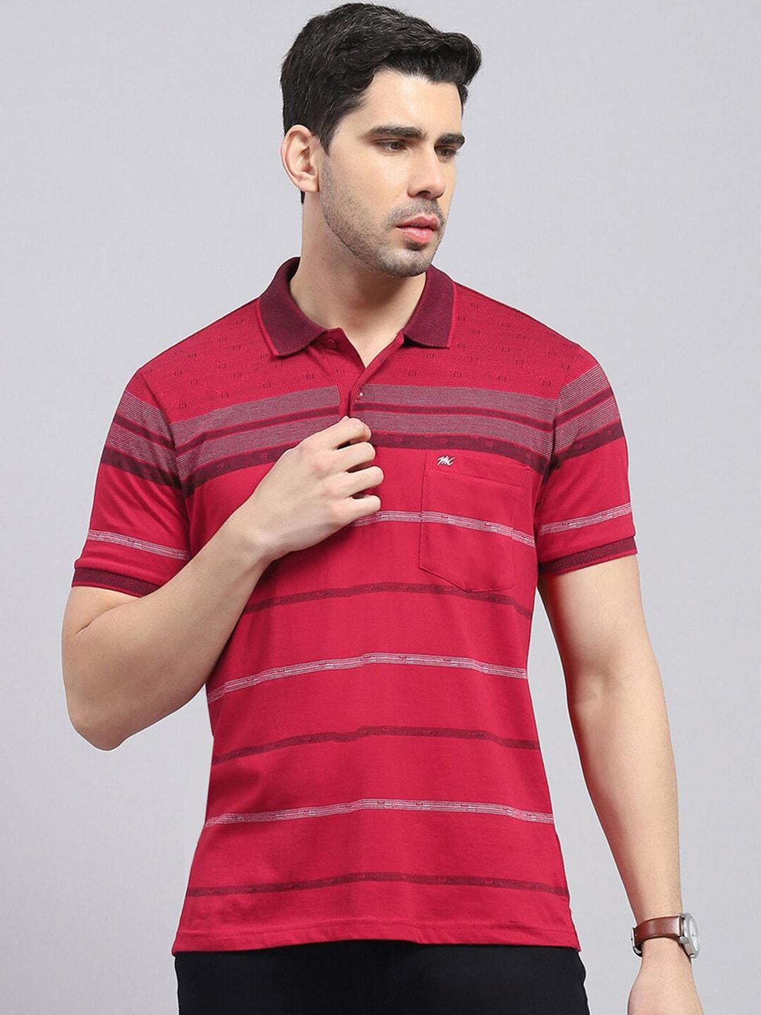 monte carlo summer striped polo collar cotton t-shirt