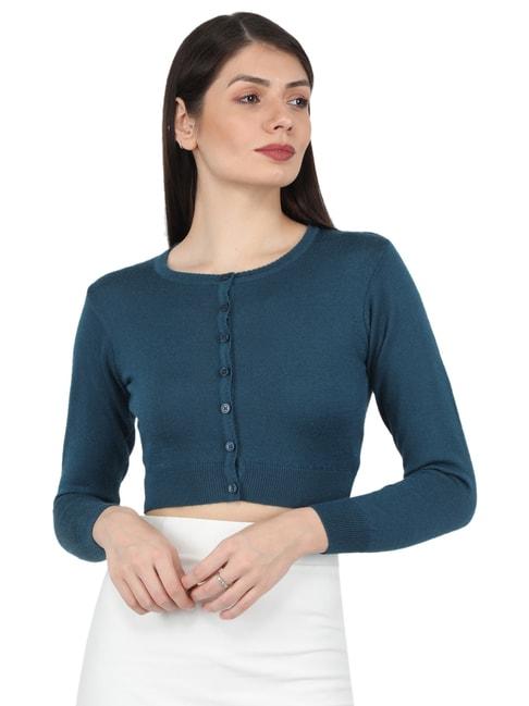 monte carlo teal open front cardigan