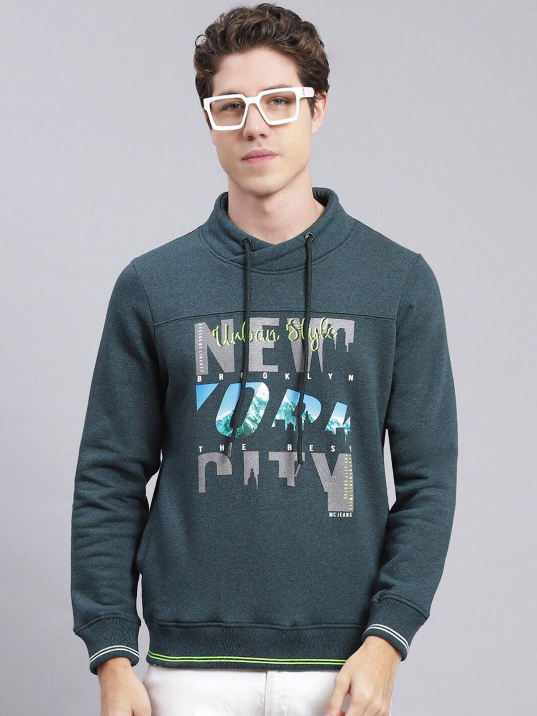 monte carlo typography printed high neck pullover sweatshirt